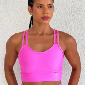 Top Alças Cruzadas Canelado — Rosa Pink | Paula Marrocos Signature